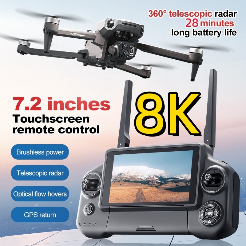 Drone Rc Gps - Dron RC z 3-osiowym gimbalem 8K,