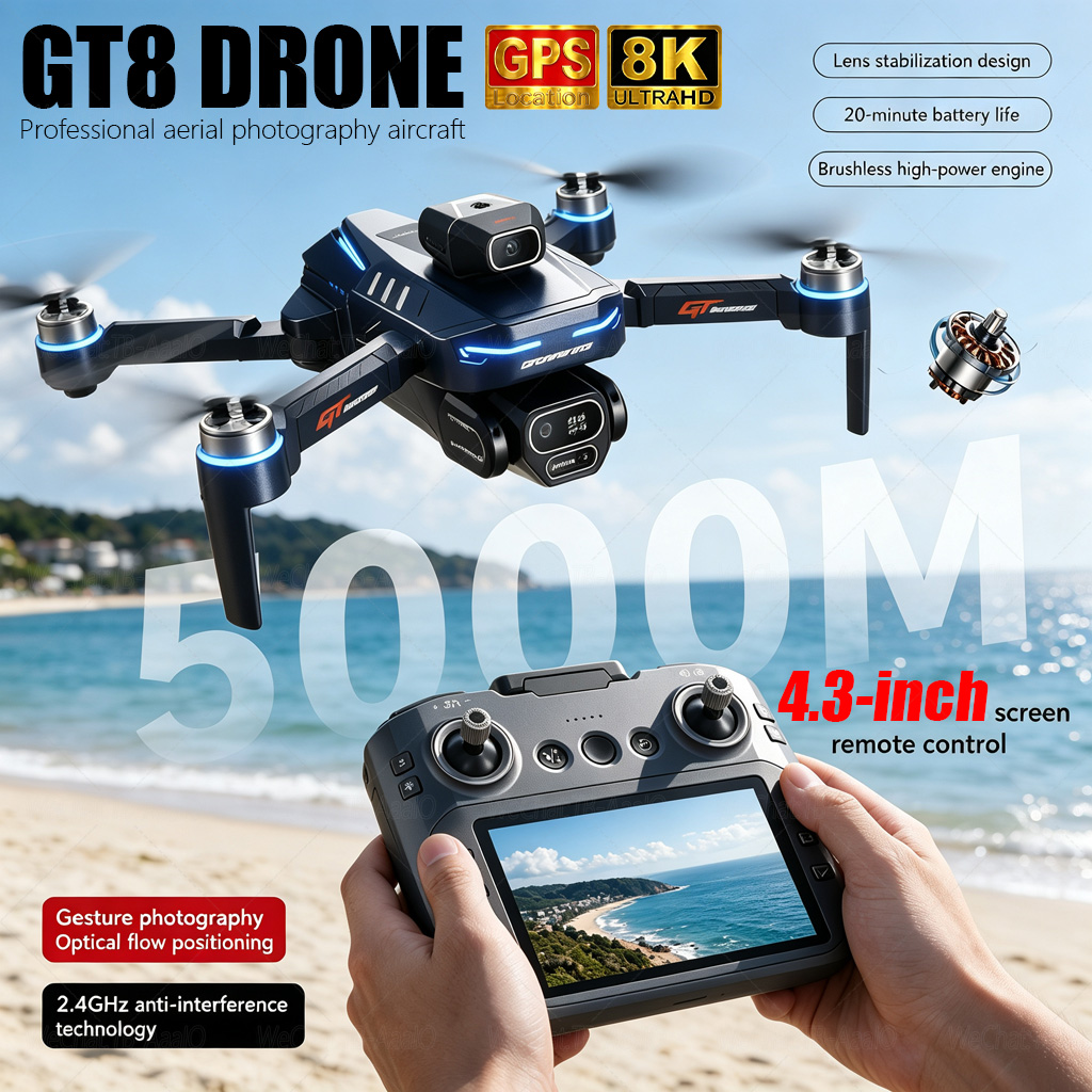 Drone Gt8 Rc - NOWY Dron GT8 HD RC 4K