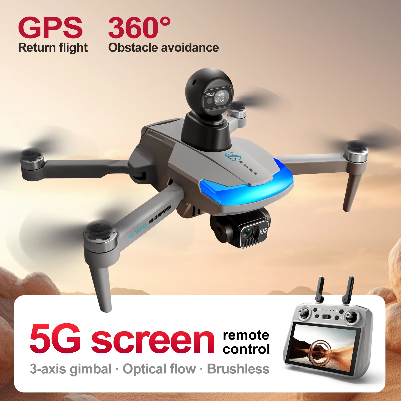 Drone Gps Rc Tt36 - S185 Profesjonalny dron 2.7K HD Podwójna