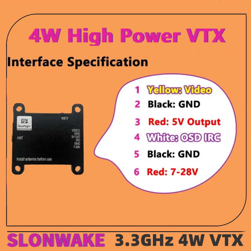 SLONWAKE FPV 3.3G 16CH 4000mW  – Rc Transmitter Drone recenzja i cena