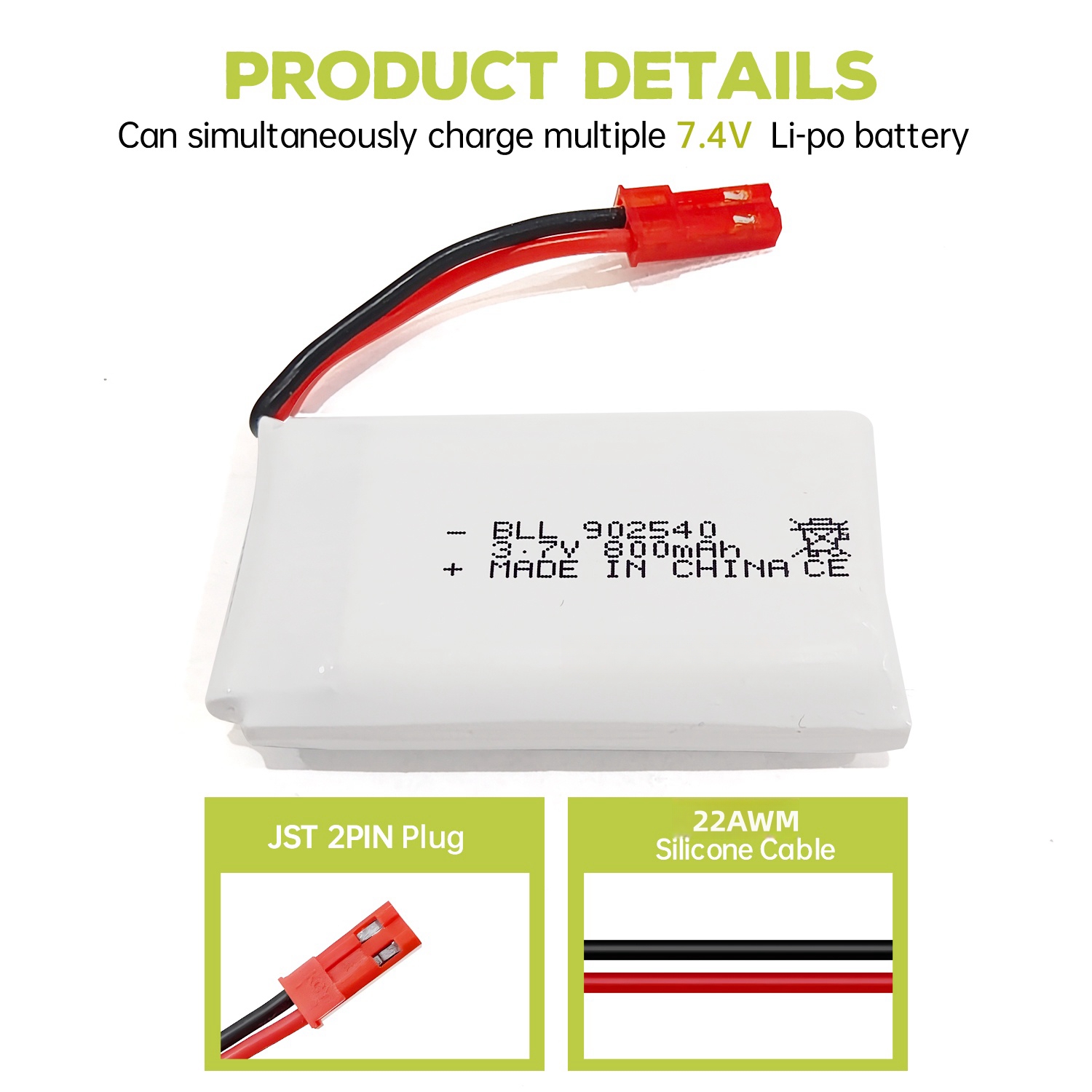 2 SZTUKI 3,7 V 800 mAh akumula – Drone Mjx Rc recenzja i cena
